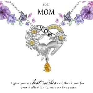 Exquisite Heart-Shaped With Sunflower Flowers & Yellow Teardrop necklace